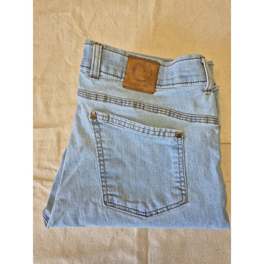 Origin Jeans Mens 32x32 Blue Delta Flex D68 Light Wash Relaxed Fit Denim USA - Picture 7 of 8